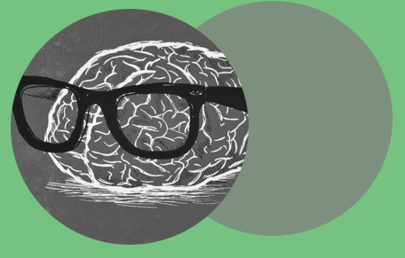 Brain with glasses
